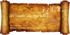 Örmény Markó névjegykártya